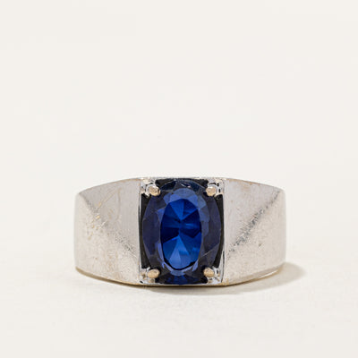 Synthetic Sapphire Ring | 2.56ct | SZ 9 |