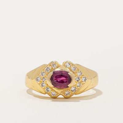 Ruby & Diamond Ring | 0.65ct, 0.16ctw | SZ 6 |