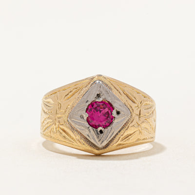 Synthetic Ruby Cocktail Ring | 0.50ct | SZ 8.25 |