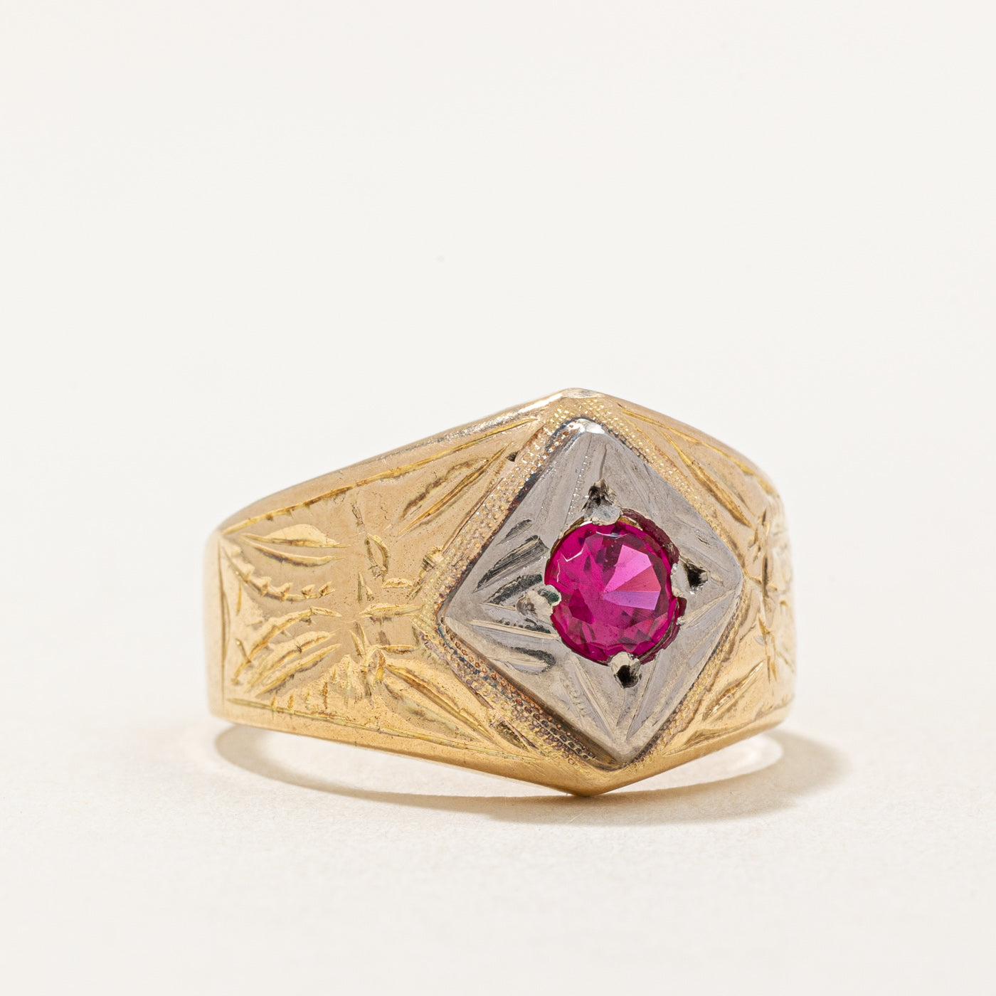 Synthetic Ruby Cocktail Ring | 0.50ct | SZ 8.25 |