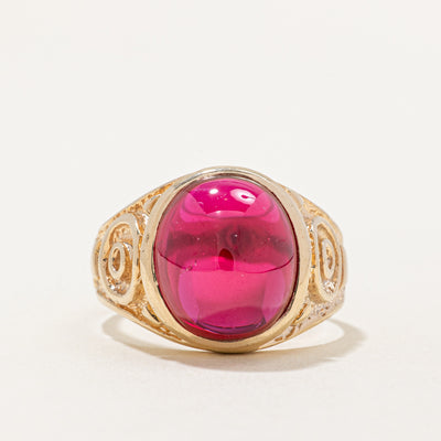 Synthetic Ruby Cocktail Ring | 5.50ct | SZ 10.25 |