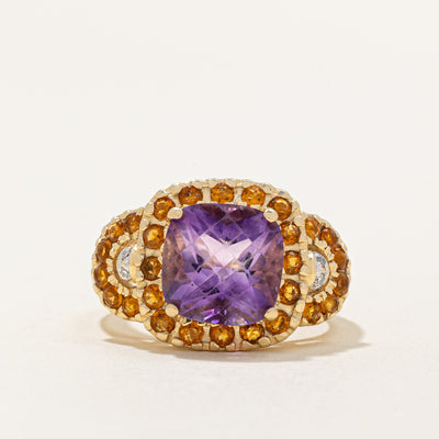 Amethyst & Citrine Cocktail Ring | 4.00ct, 0.60ctw | SZ 8 |