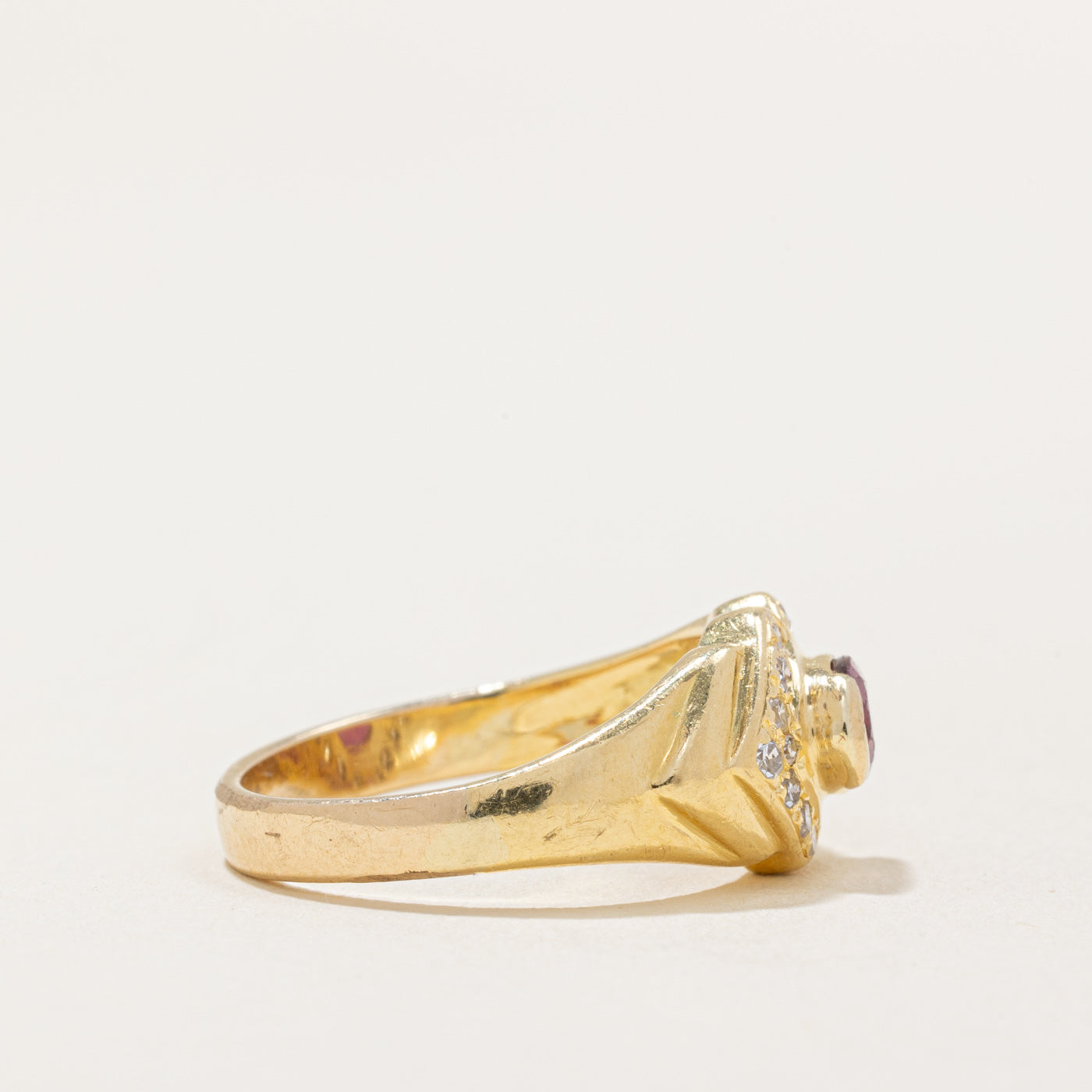 Ruby & Diamond Ring | 0.65ct, 0.16ctw | SZ 6 |