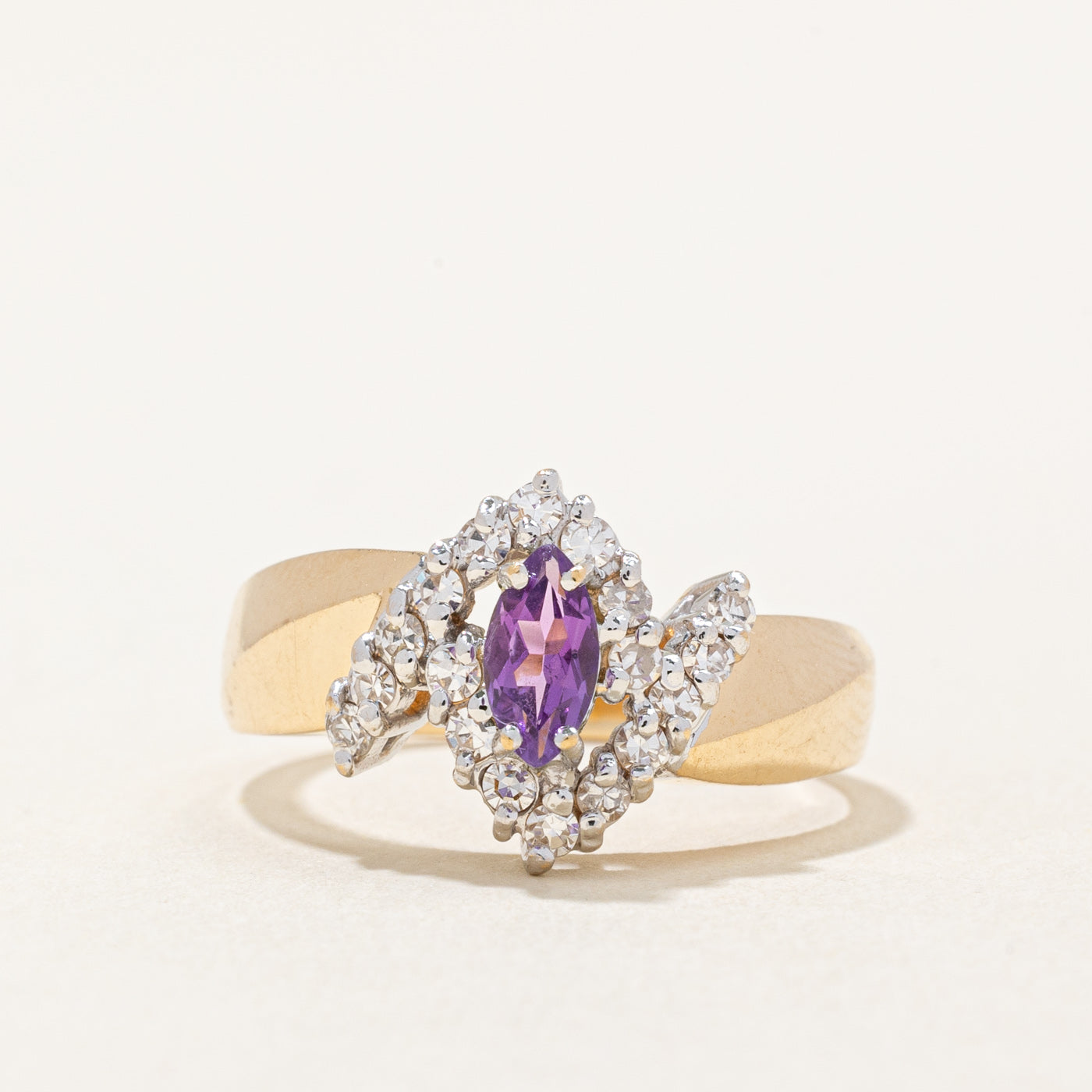 Diamond Halo & Amethyst Ring | 0.18ctw, 0.17ct | SZ 6.5 |