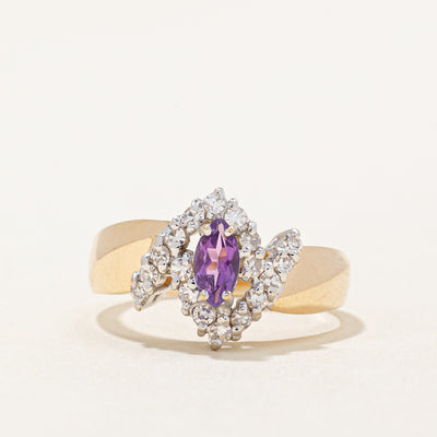 Diamond Halo & Amethyst Ring | 0.18ctw, 0.17ct | SZ 6.5 |