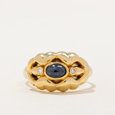 Sapphire & Diamond Cocktail Ring | 0.45ct, 0.02ctw | SZ 9 |