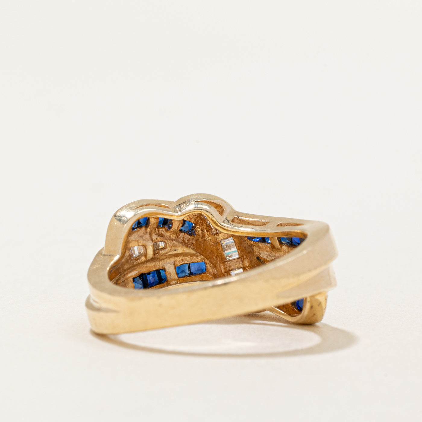 Sapphire & Diamond Waterfall Ring | 0.70ctw, 0.30ctw | SZ 6.5 |