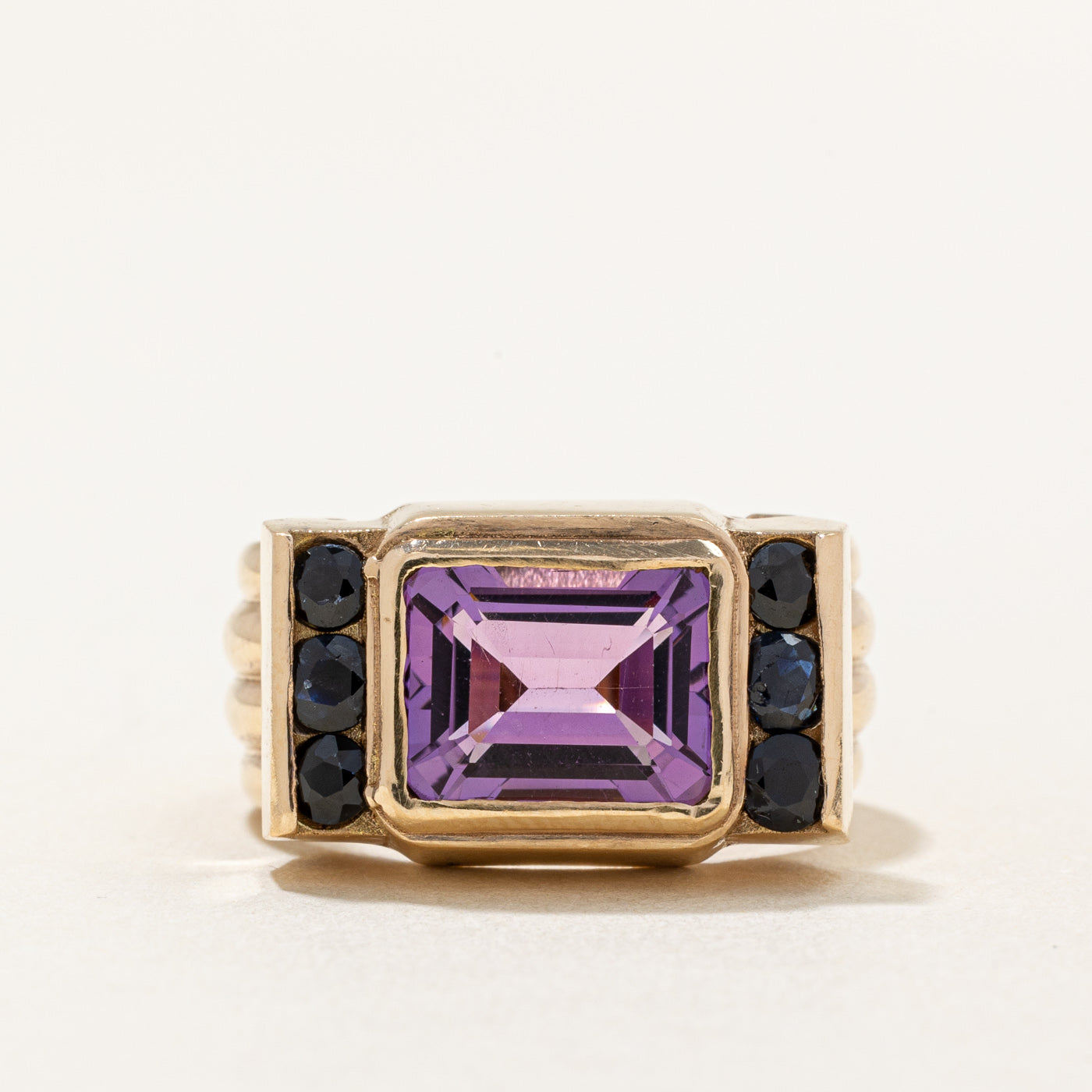 Amethyst & Sapphire Cocktail Ring | 3.10ct, 0.66ctw | SZ 7.25 |