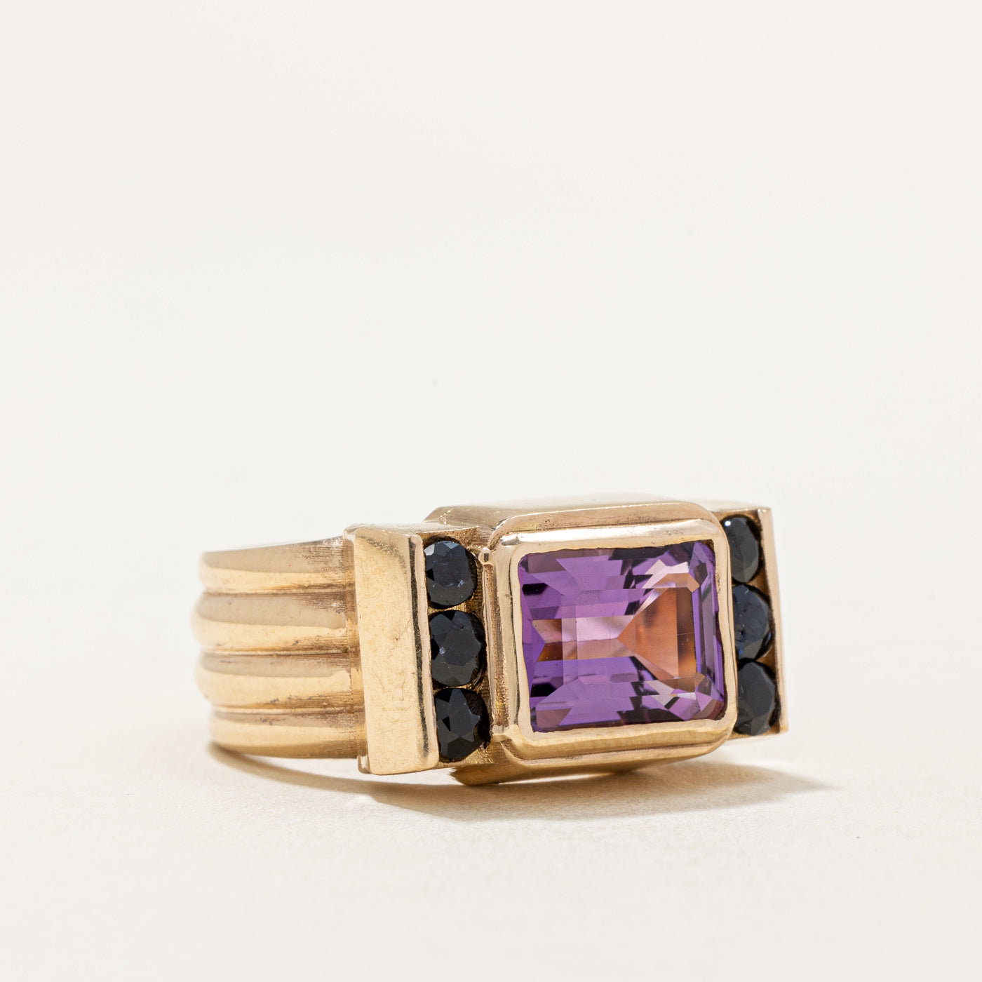 Amethyst & Sapphire Cocktail Ring | 3.10ct, 0.66ctw | SZ 7.25 |