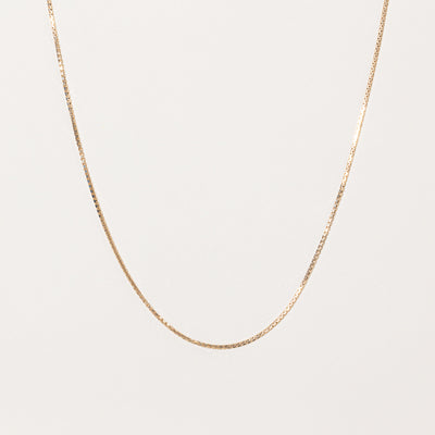 14k Yellow Gold Box Link Chain | 22