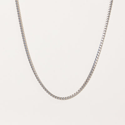 14k White Gold Barleycorn Chain | 22