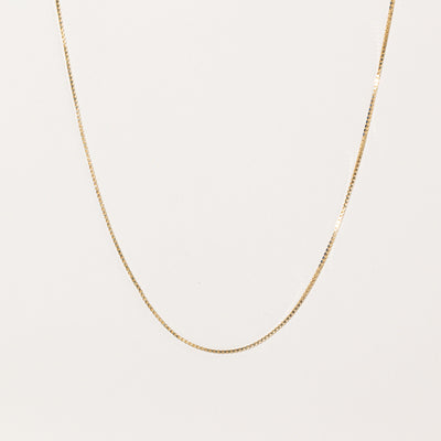 14k Yellow Gold Box Link Chain | 20