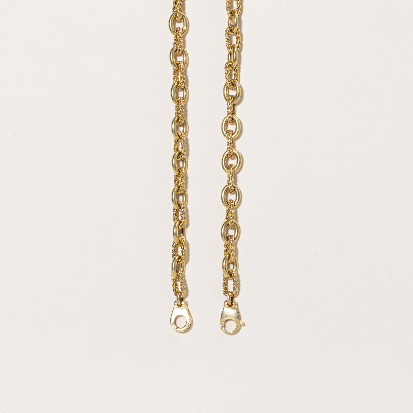 18k Yellow Gold Textured Rolo Chain | 16" |