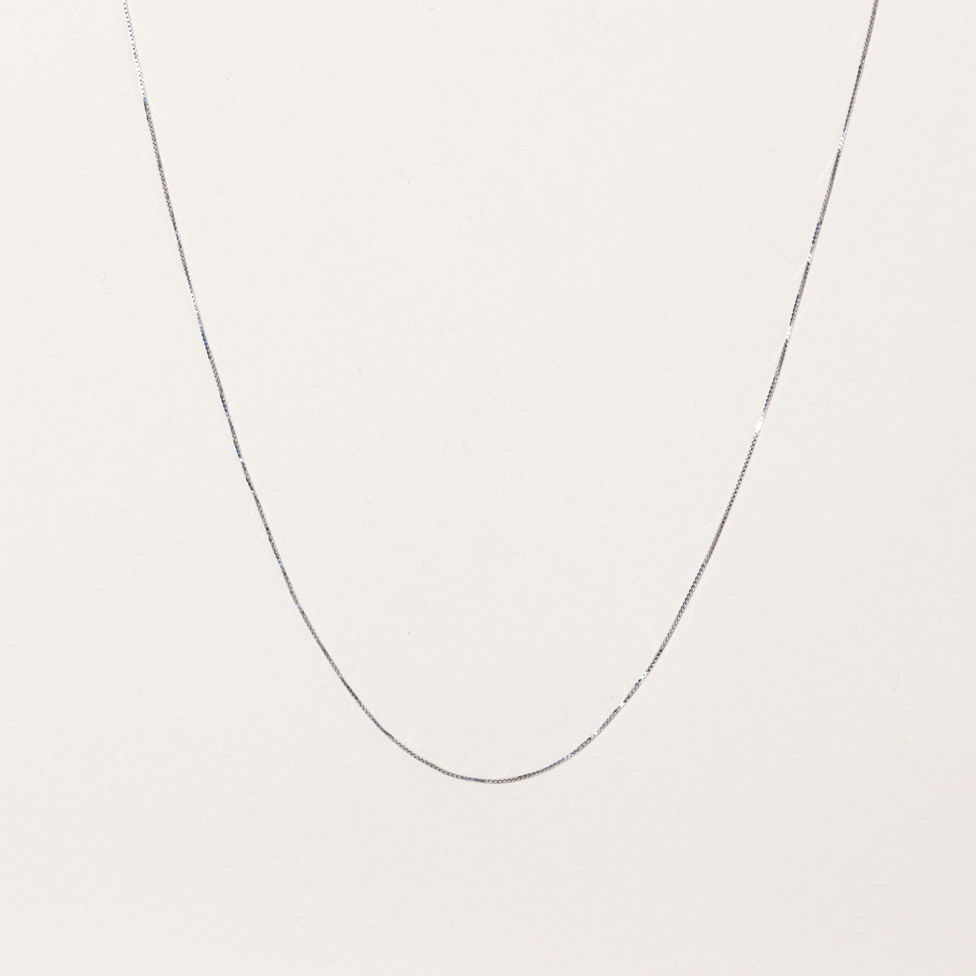 14k White Gold Box Link Chain | 16" |