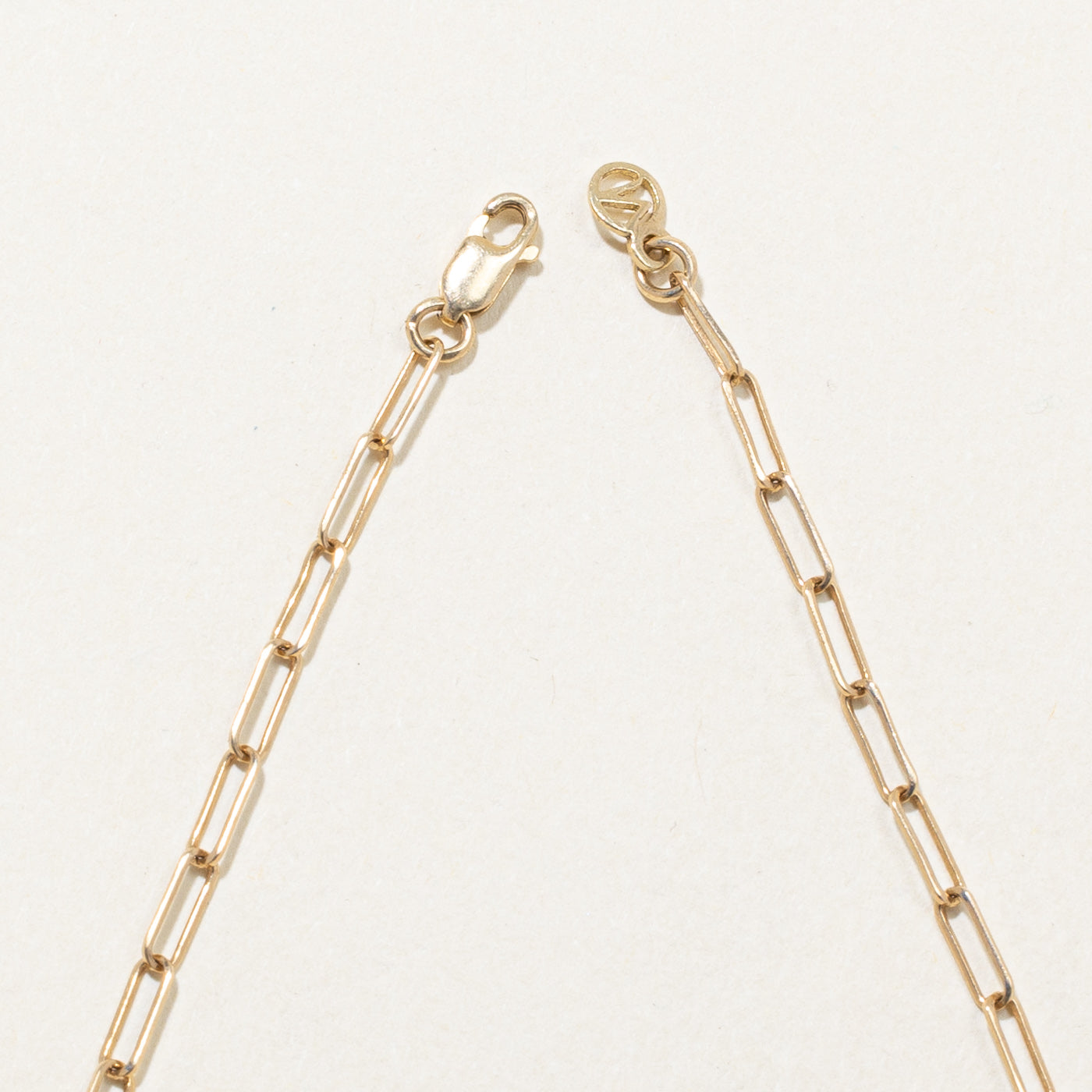 Bracelet chaîne trombone en or jaune 14 carats | 17,8 cm | 