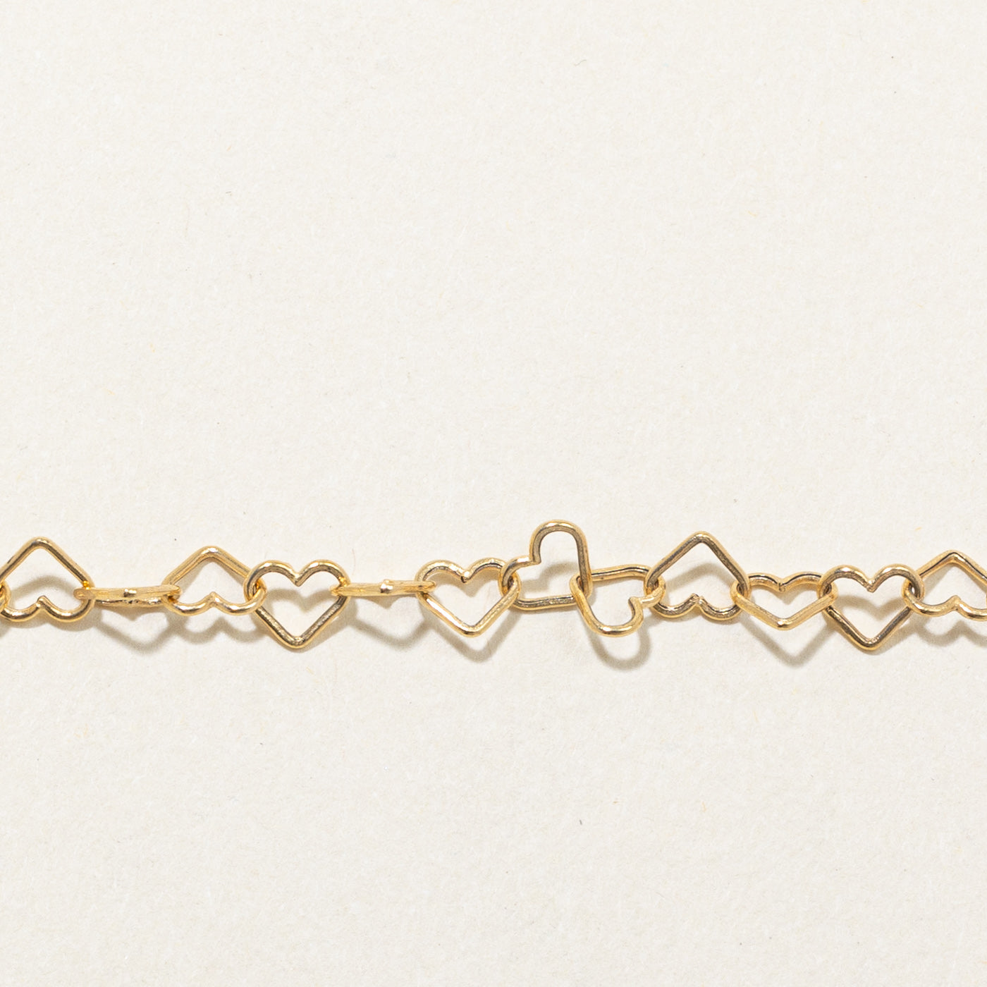 Bracelet à maillons en forme de cœur en or jaune 18 carats | 18,4 cm | 