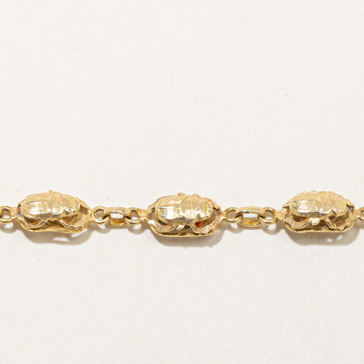 18k Yellow Gold Egyptian Scarab Bracelet | 7" |