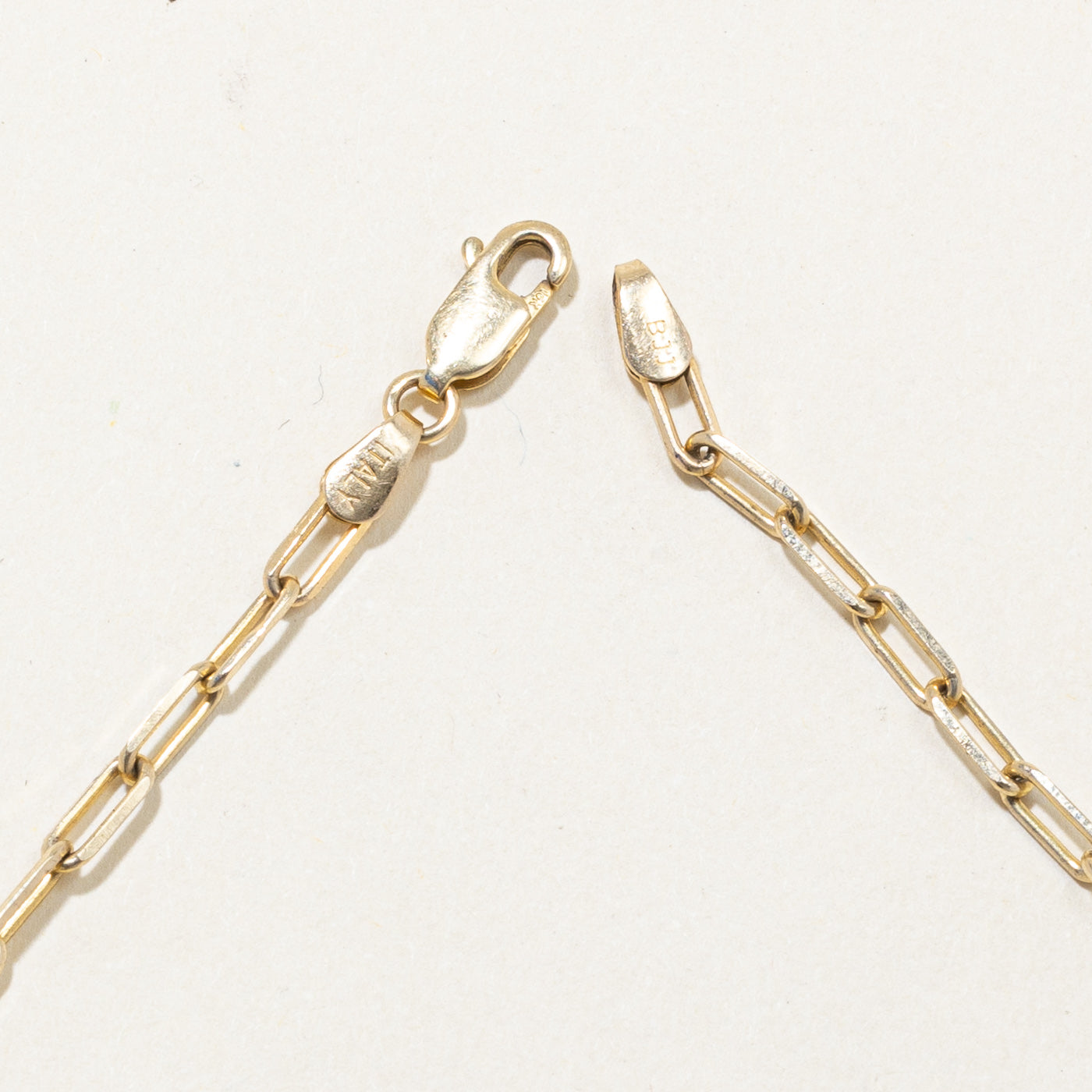 10k Yellow Gold Paperclip Chain Bracelet | 7.75" |