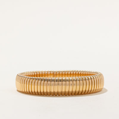 18k Yellow Gold Fluted Bracelet | 7.75