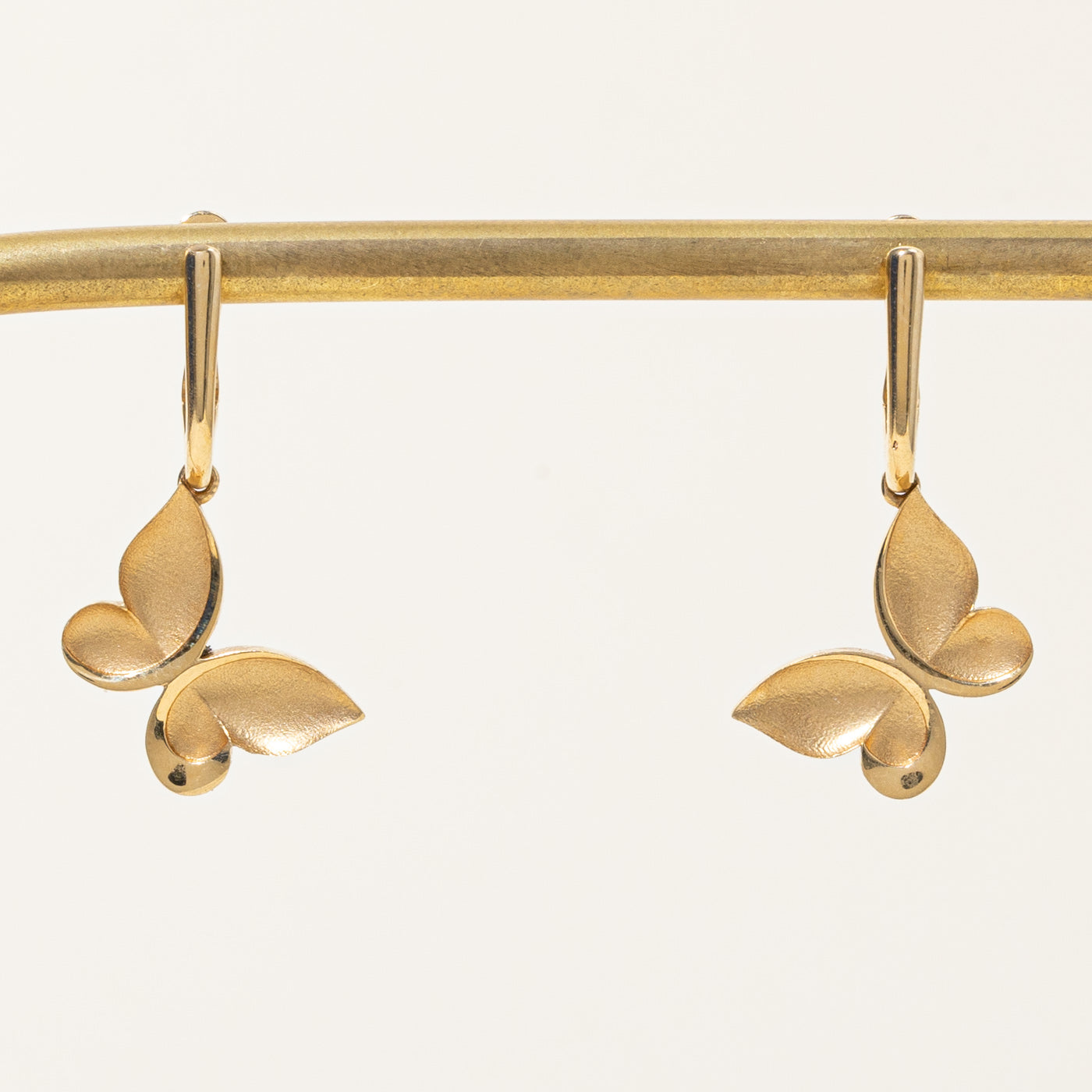 18k Yellow Gold Butterfly Earrings