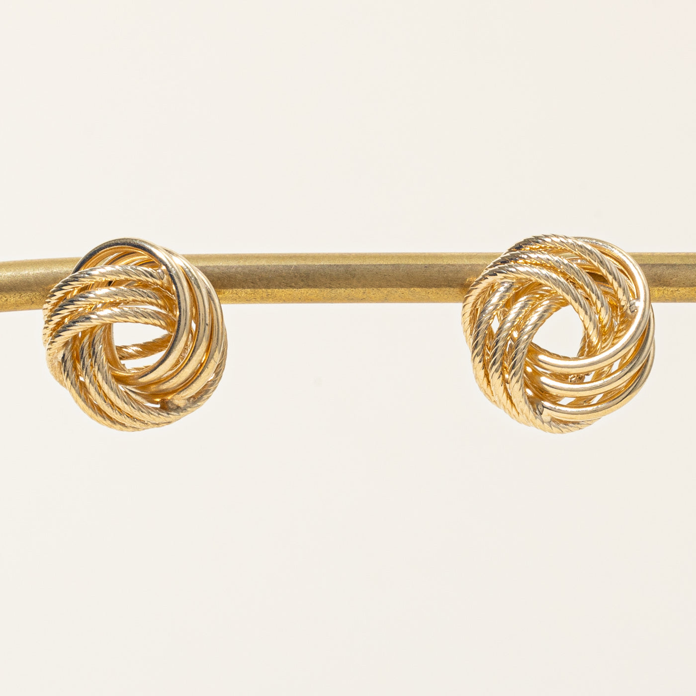 14k Yellow Gold Knot Stud Earrings