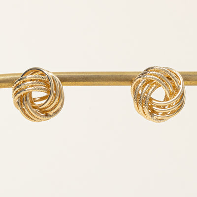 14k Yellow Gold Knot Stud Earrings