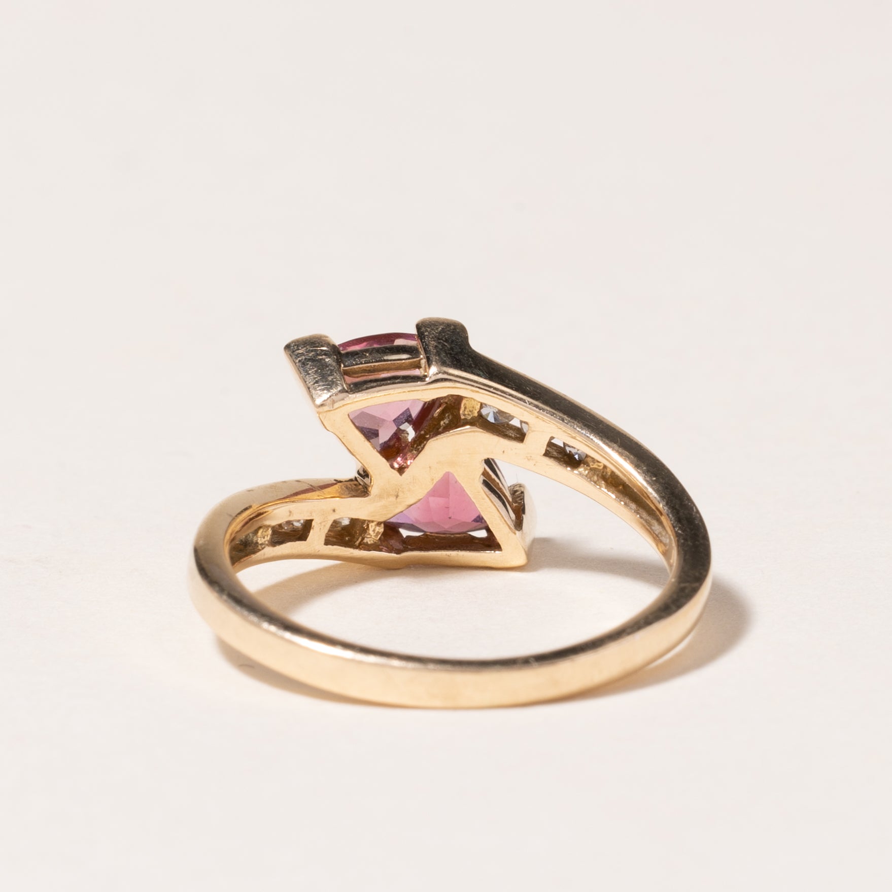 14K Yellow Gold Pink Tourmaline & Diamond Ring | 0.98ctw, 0.12ctw | SZ 4.5 |