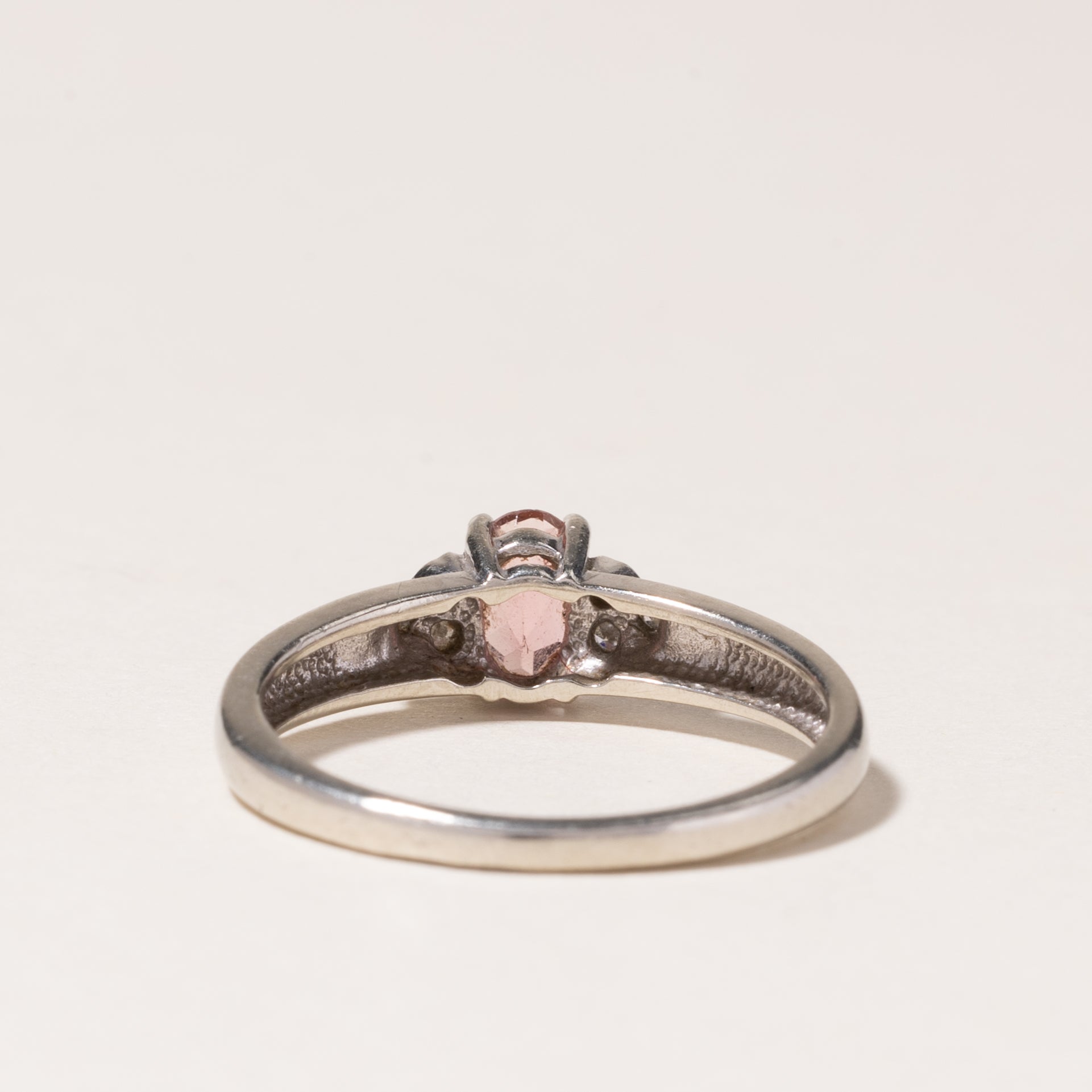 10K White Gold Pink Tourmaline & Diamond Ring | 0.45ctw, 0.03ctw | SZ 6.5 |