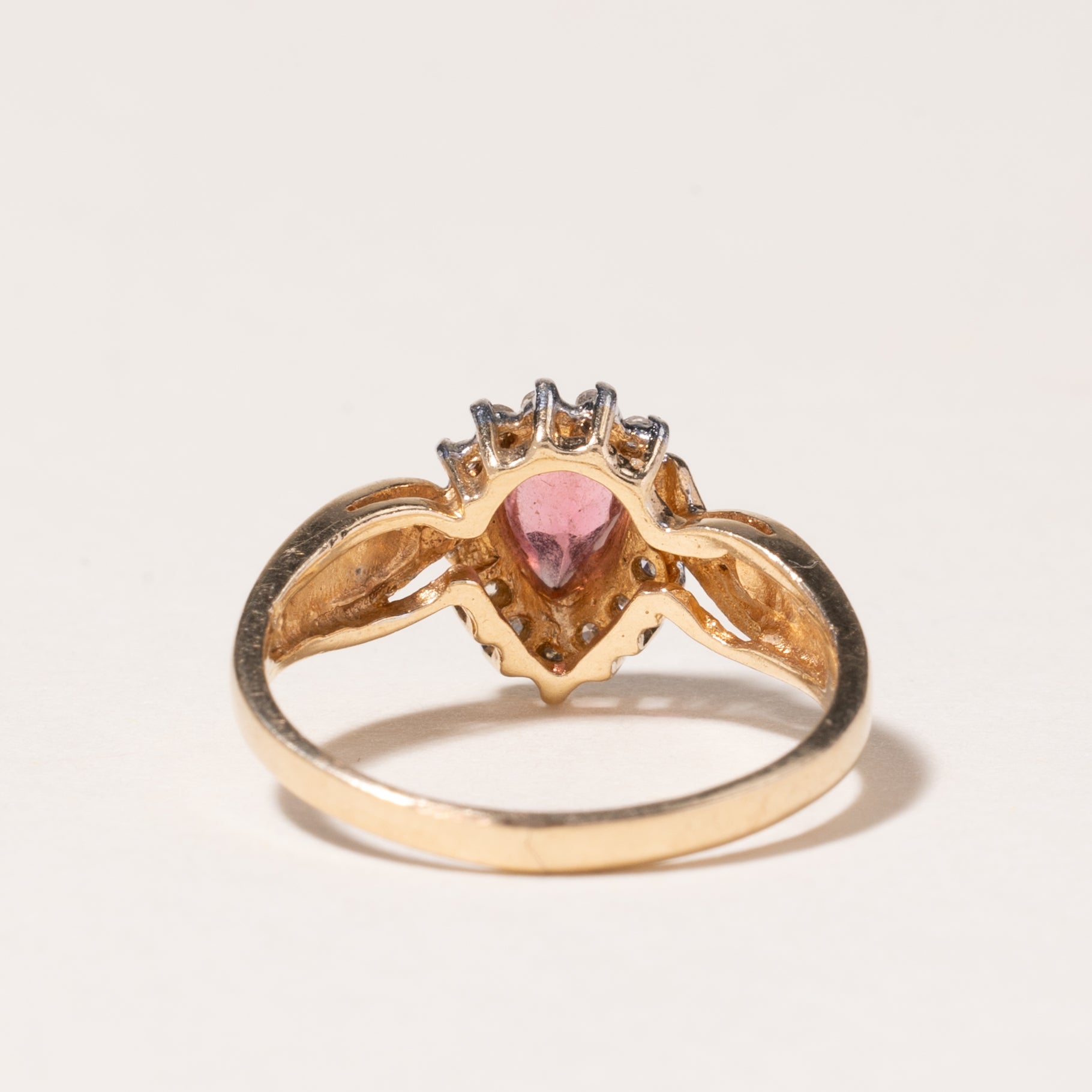 10K Yellow Gold Pink Tourmaline & Diamond Ring | 0.38ct, 0.06ctw | SZ 5.75 |