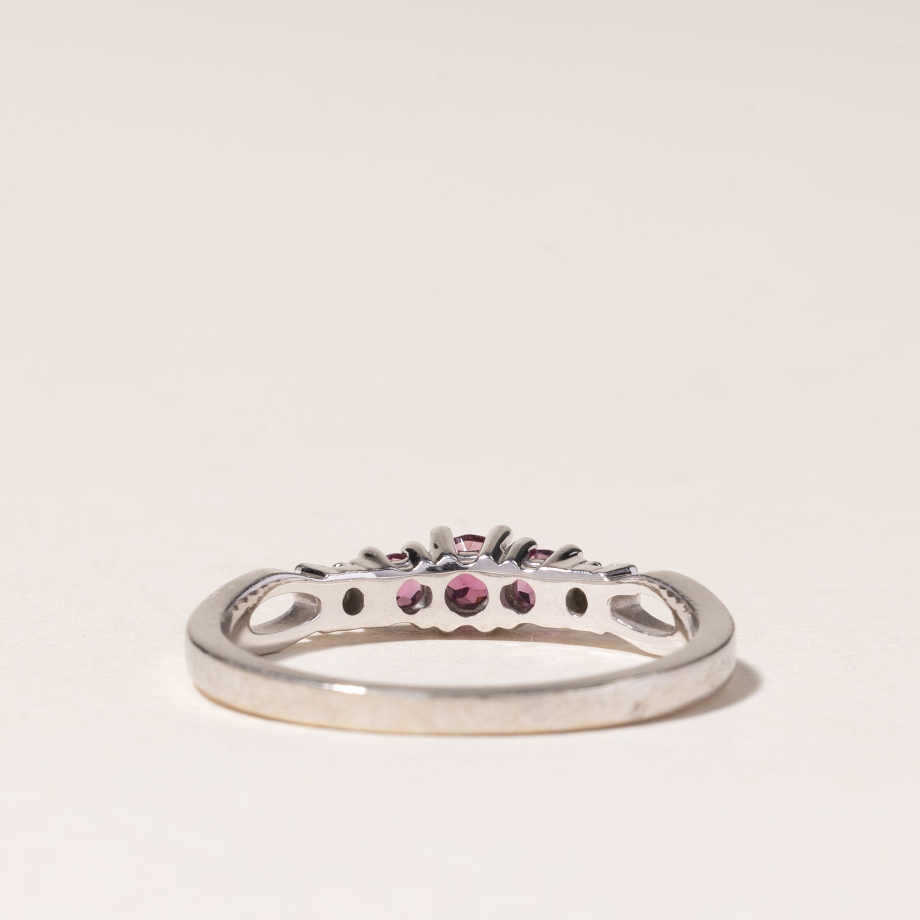 10K White Gold Pink Tourmaline Ring | 0.10ctw, 0.02ctw | SZ 6 |