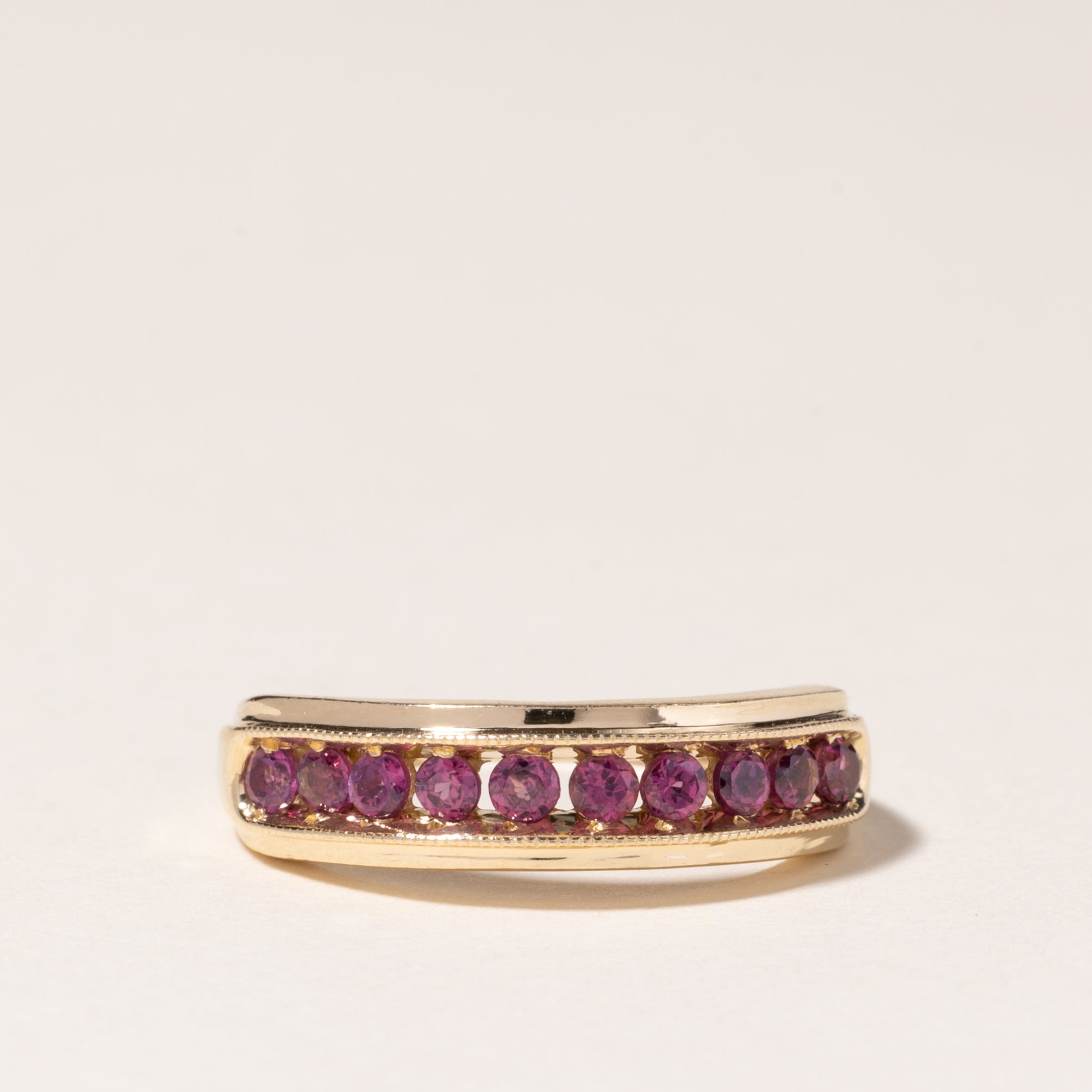 10K Yellow Gold Pink Tourmaline Band | 0.30ctw | SZ 6.5 |