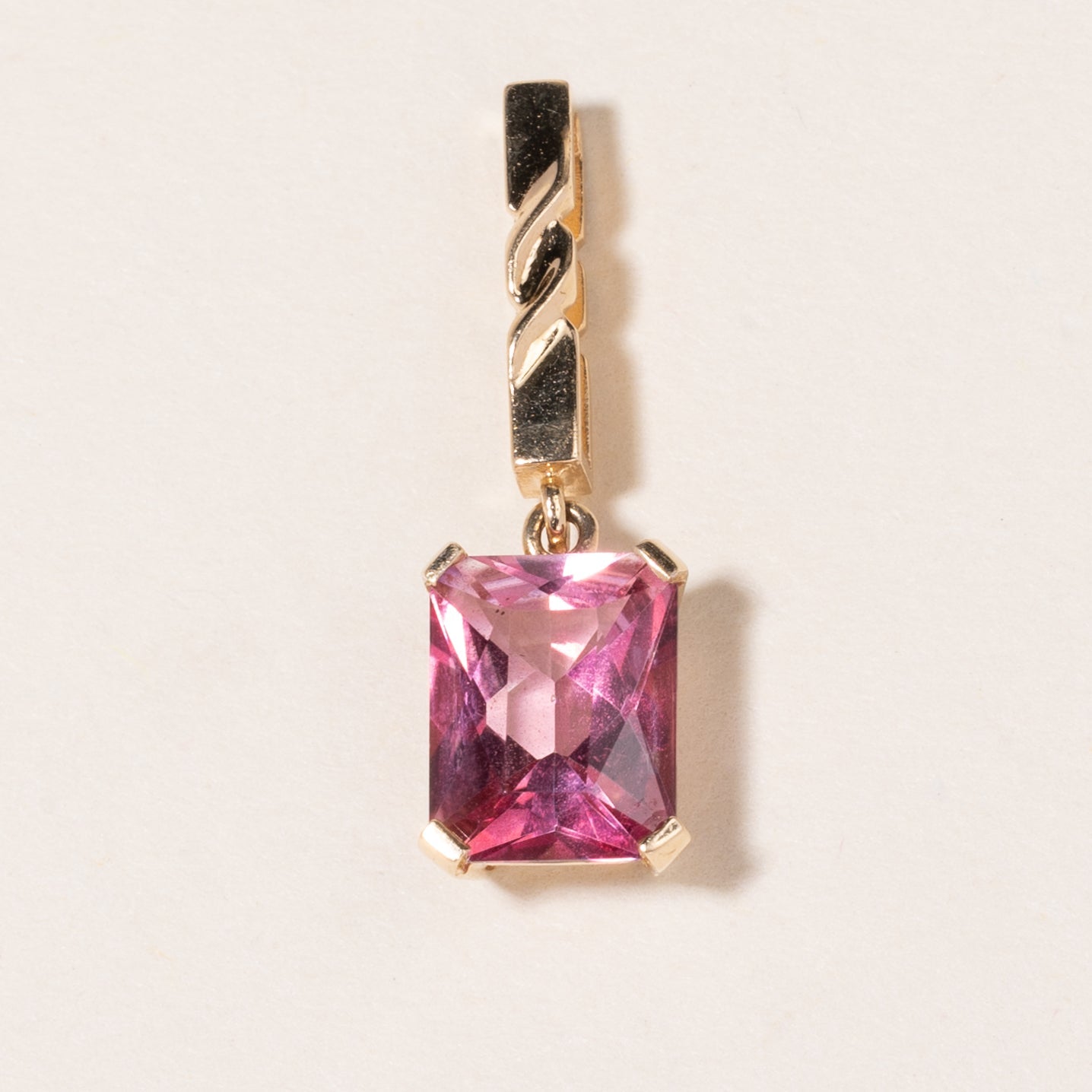 Pendentif en or jaune 14 carats et topaze rose | 2,04 ct | 