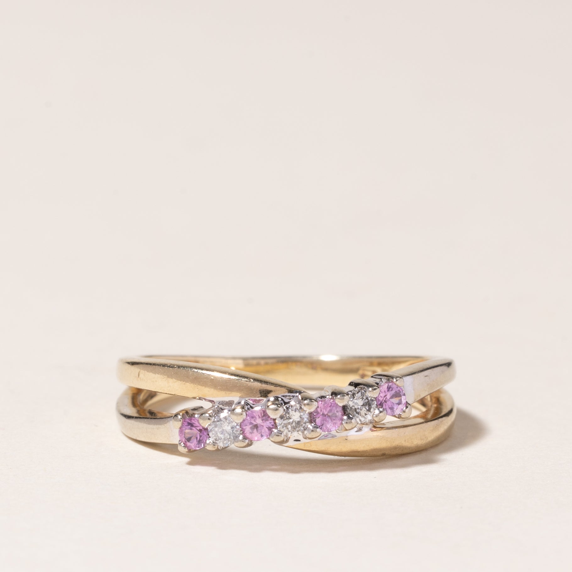 10K Yellow Gold Pink Topaz & Diamond Ring | 0.11ctw, 0.06ctw | SZ 5.75 |