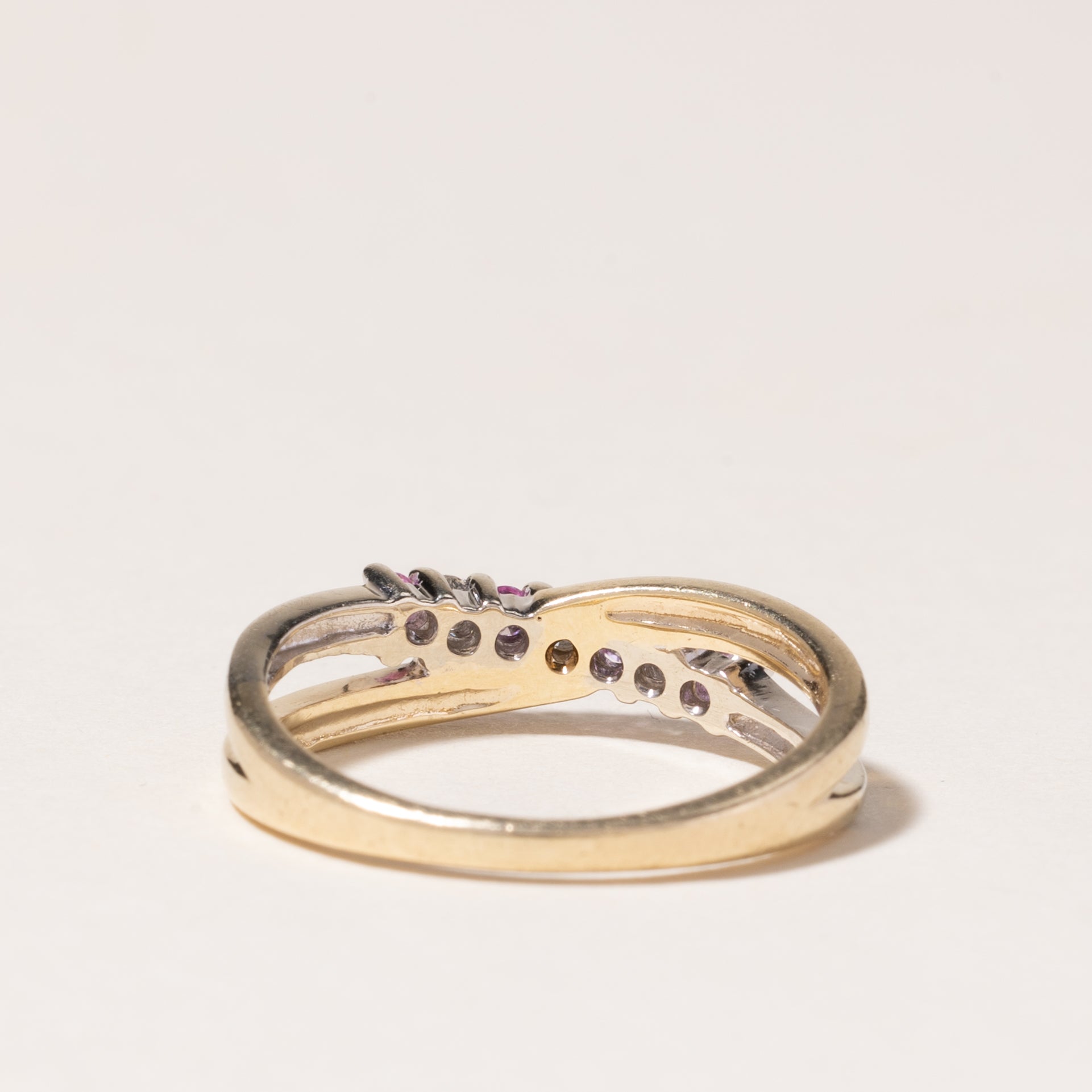 10K Yellow Gold Pink Topaz & Diamond Ring | 0.11ctw, 0.06ctw | SZ 5.75 |