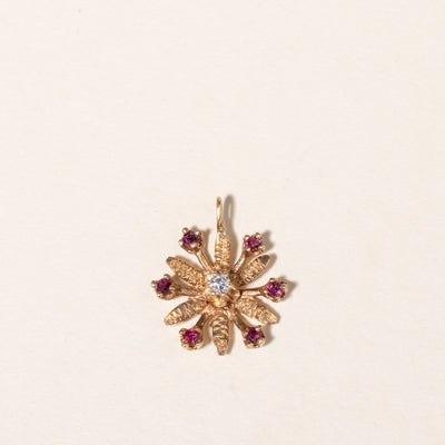 14K Yellow Gold Ruby & Diamond Pendant | 0.24ctw, 0.05ct |