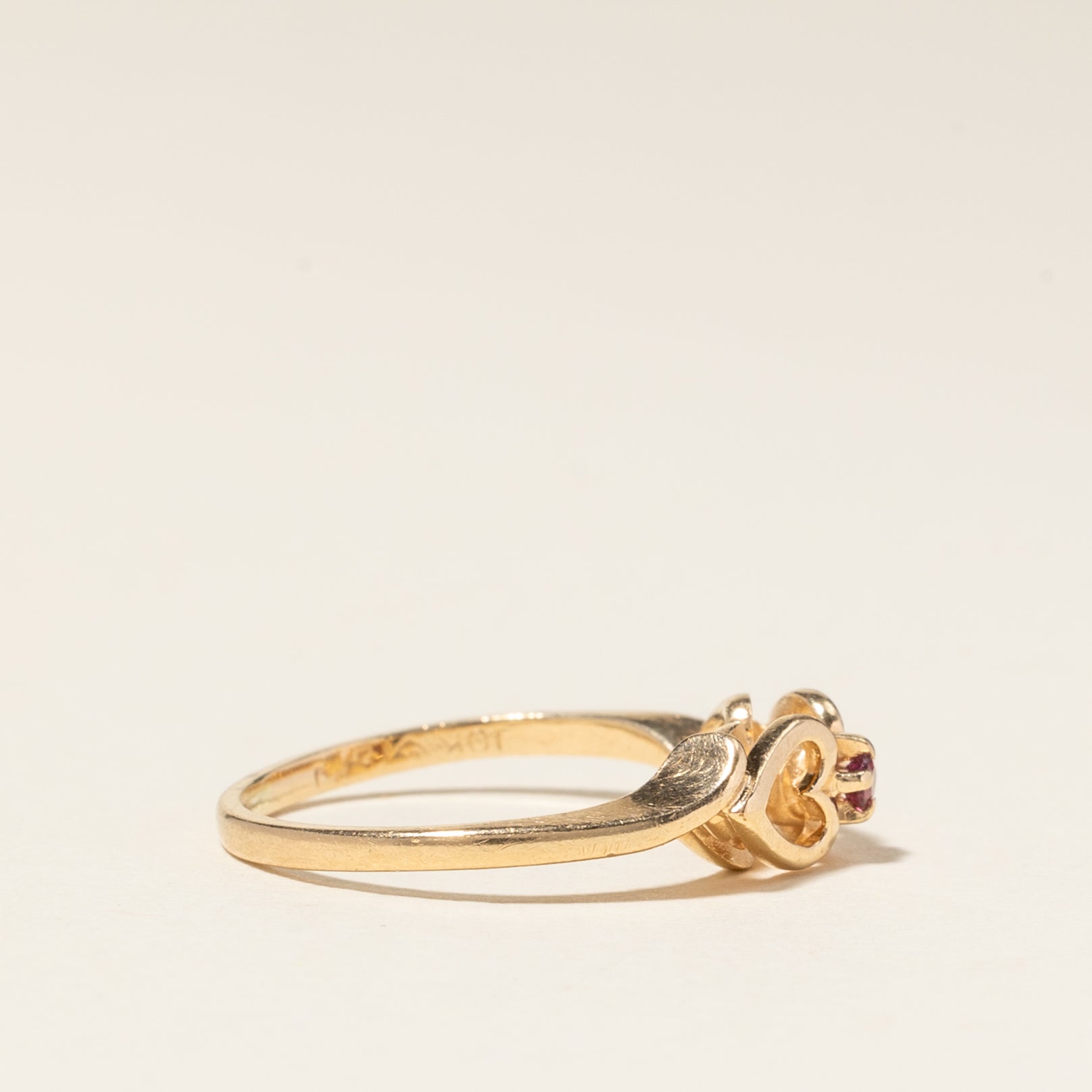 10K Yellow Gold Ruby Ring | 0.03ctw | SZ 3.75
