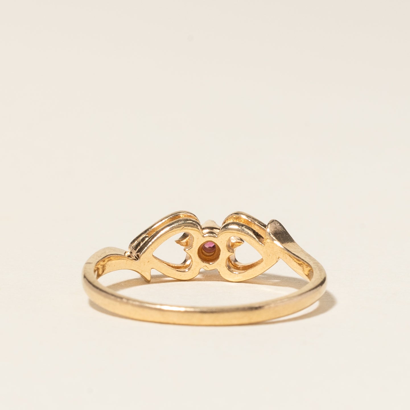 10K Yellow Gold Ruby Ring | 0.03ctw | SZ 3.75