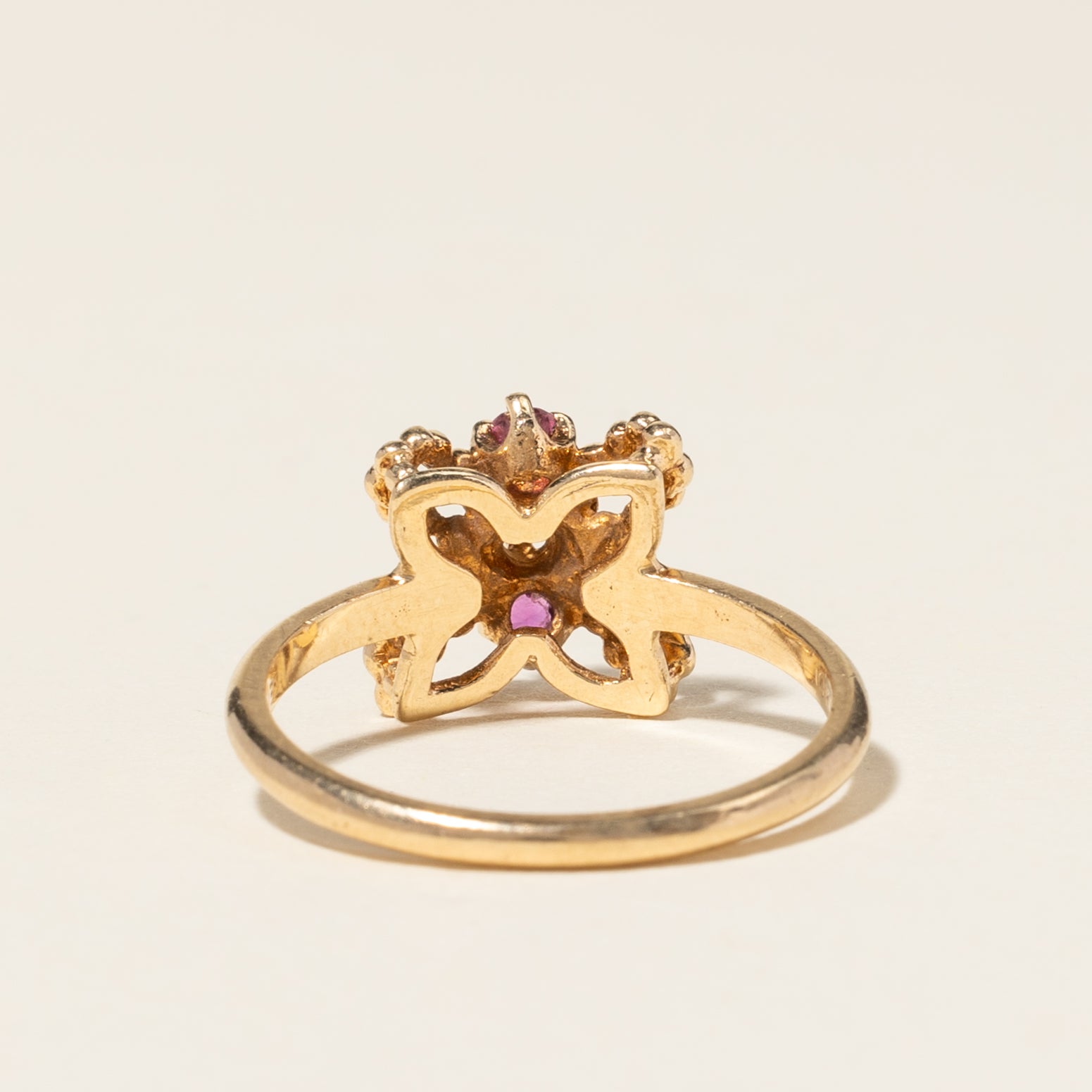 10K Yellow Gold Ruby & Diamond Ring | 0.08ctw, 0.03ctw | SZ 5.75 |