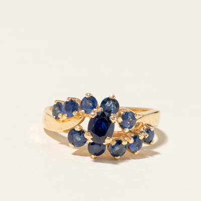 14K Yellow Gold Blue Sapphire Ring | 1.57ctw | SZ 6