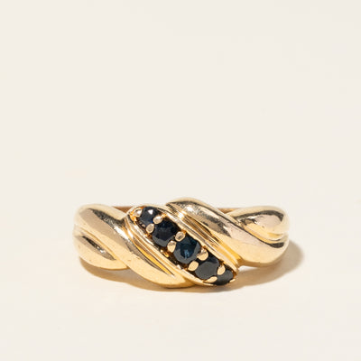 14K Yellow Gold Blue Sapphire Ring | 0.35ctw | SZ 6.75