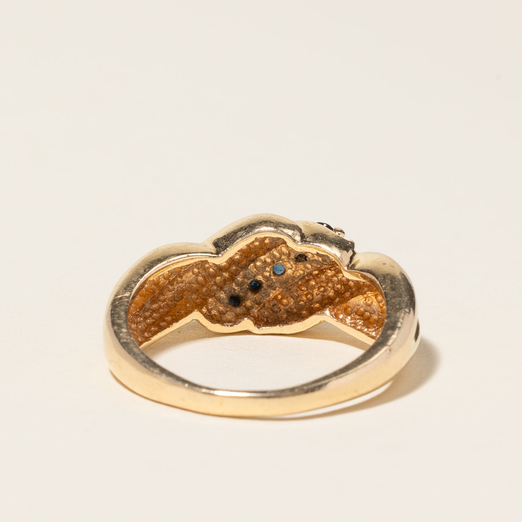 14K Yellow Gold Blue Sapphire Ring | 0.35ctw | SZ 6.75