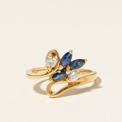 14K Yellow Gold Blue Sapphire & Diamond Ring | 0.54ctw, 0.20ctw | SZ 5.75 |