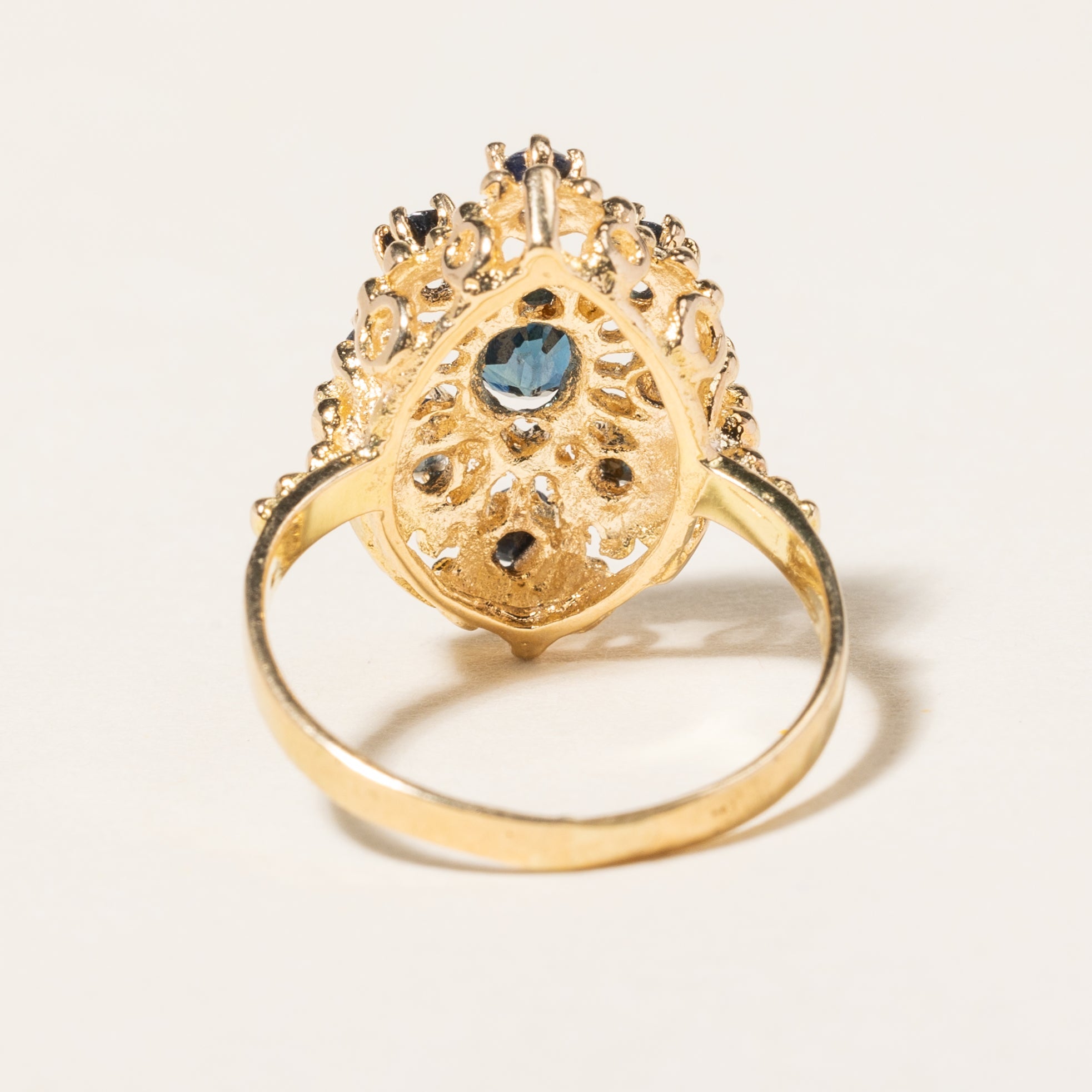 Bague en or jaune 14 carats et saphir bleu | 1,02 ct | Taille 5,75 | 