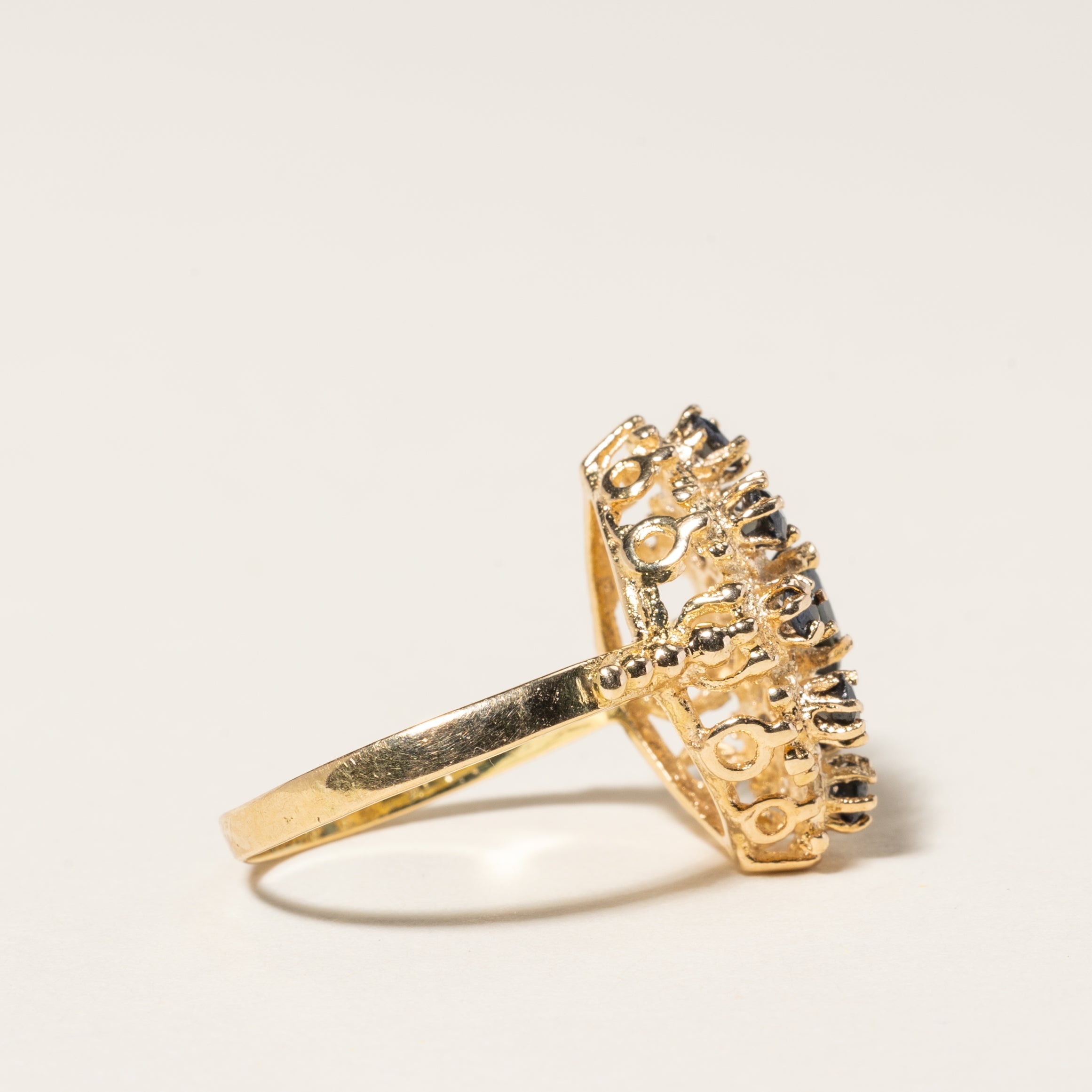 Bague en or jaune 14 carats et saphir bleu | 1,02 ct | Taille 5,75 | 