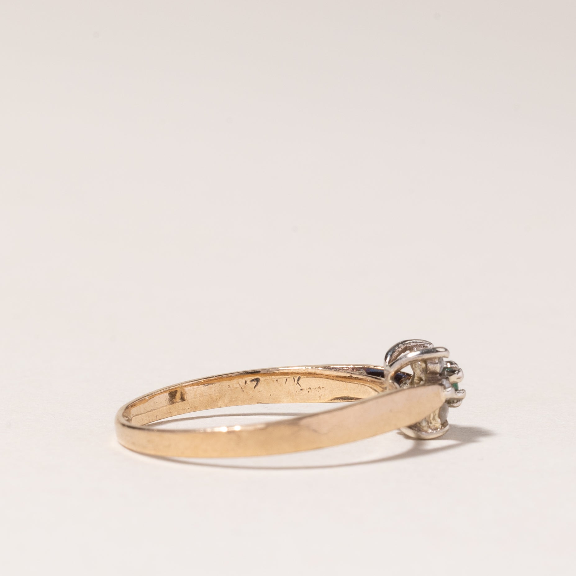 8k Yellow Gold Emerald & Diamond Ring | 0.03ct, 0.03ctw | SZ5.75 |