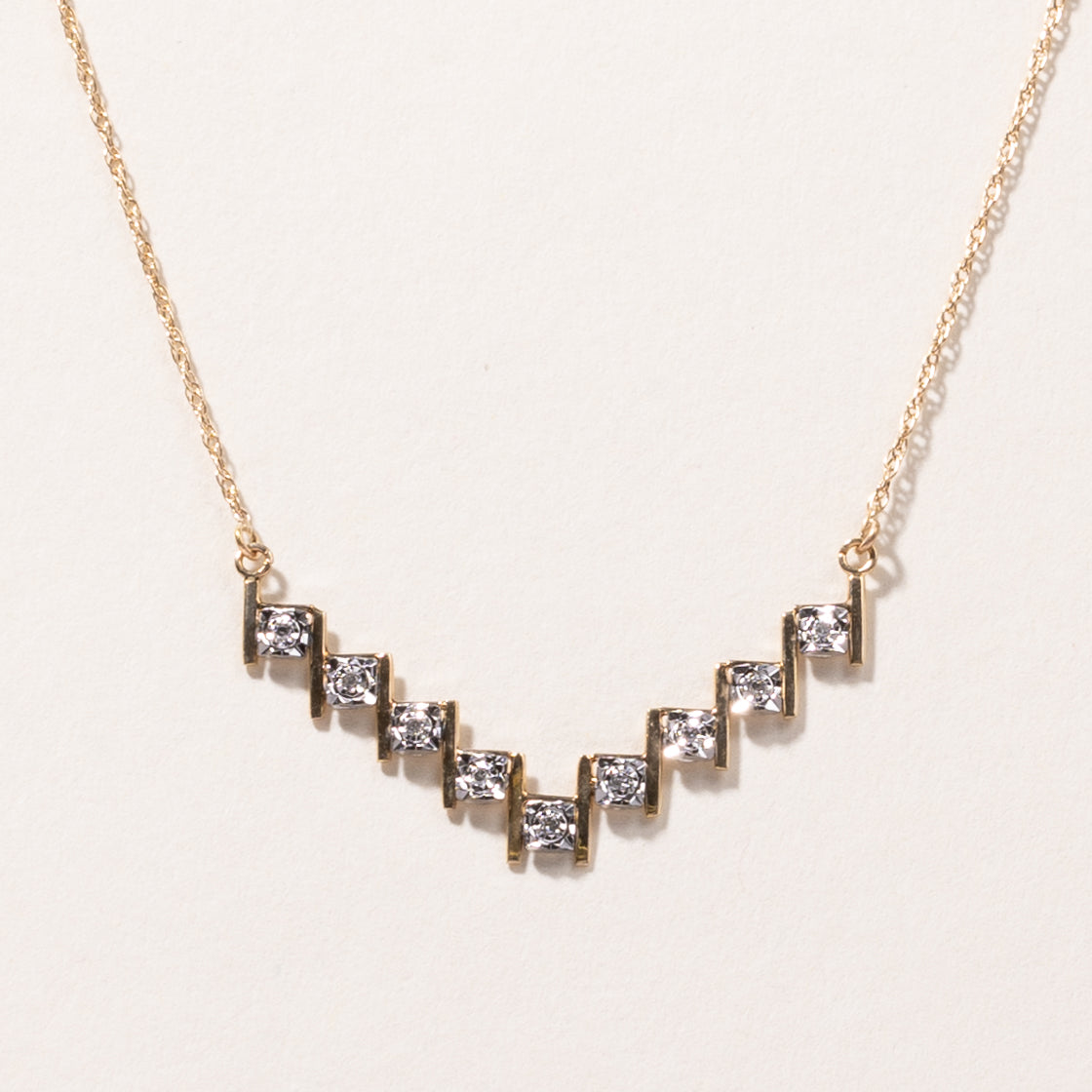 Collier en or jaune 14 carats et diamants | 0,05 ct | 40,6 cm | 