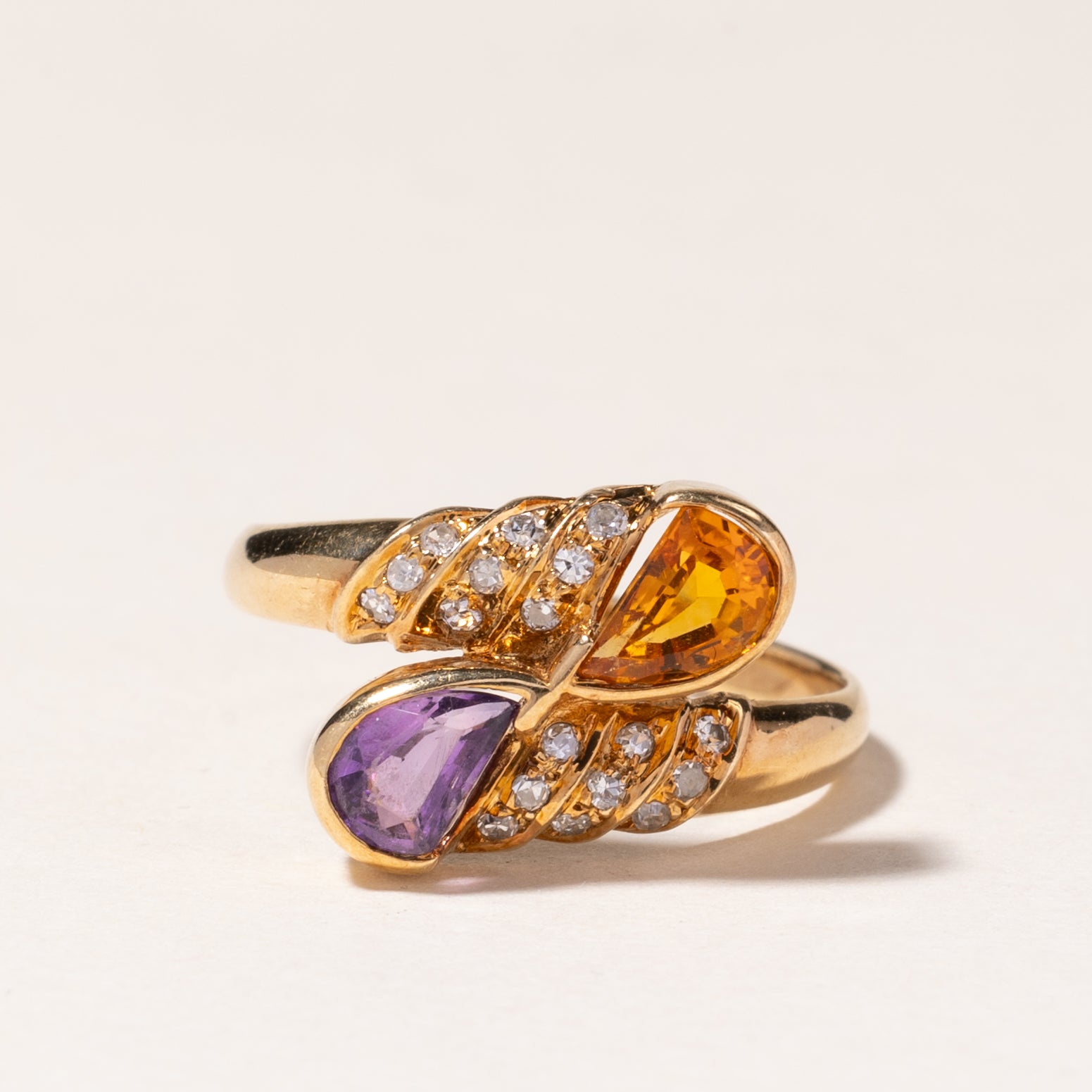 14K Yellow Gold Multi Gemstone Ring | 0.25ct, 0.32ct, 0.18ctw | SZ 6 |