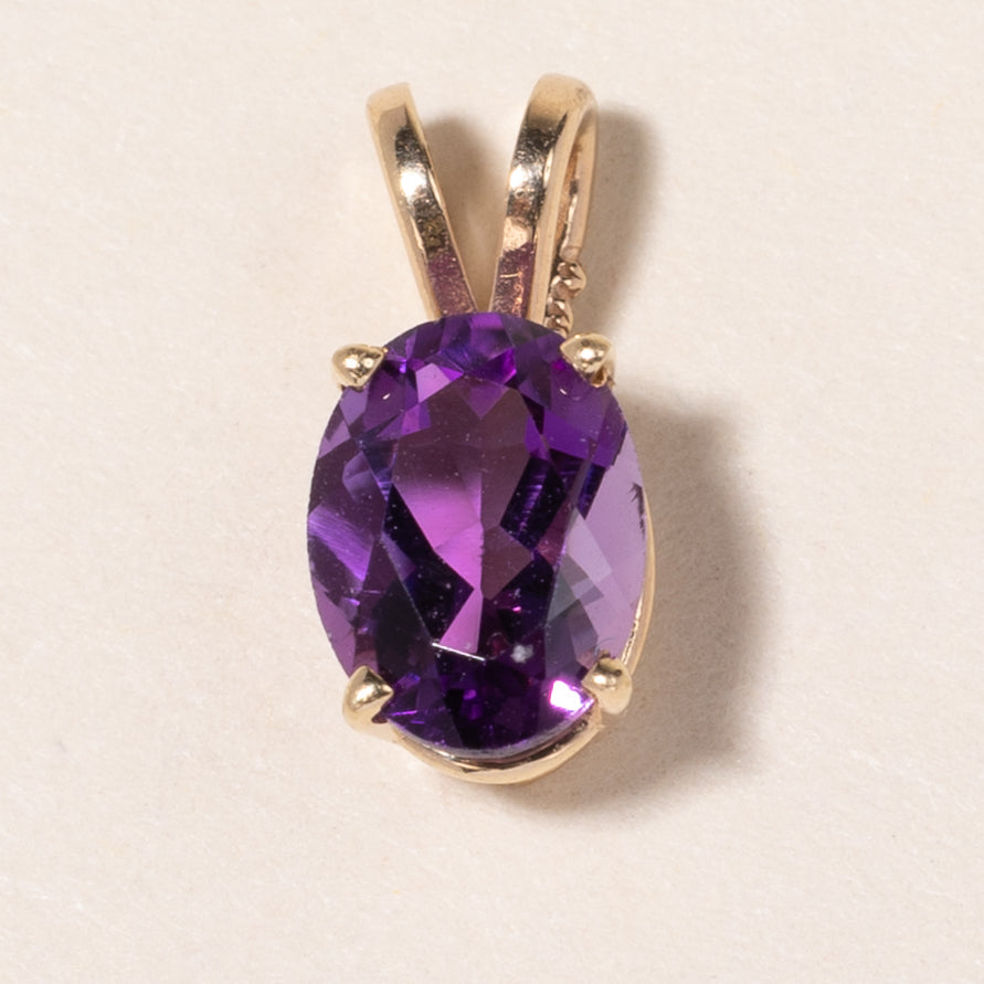 Pendentif en or jaune 14 carats et améthyste | 1,07 ct | 