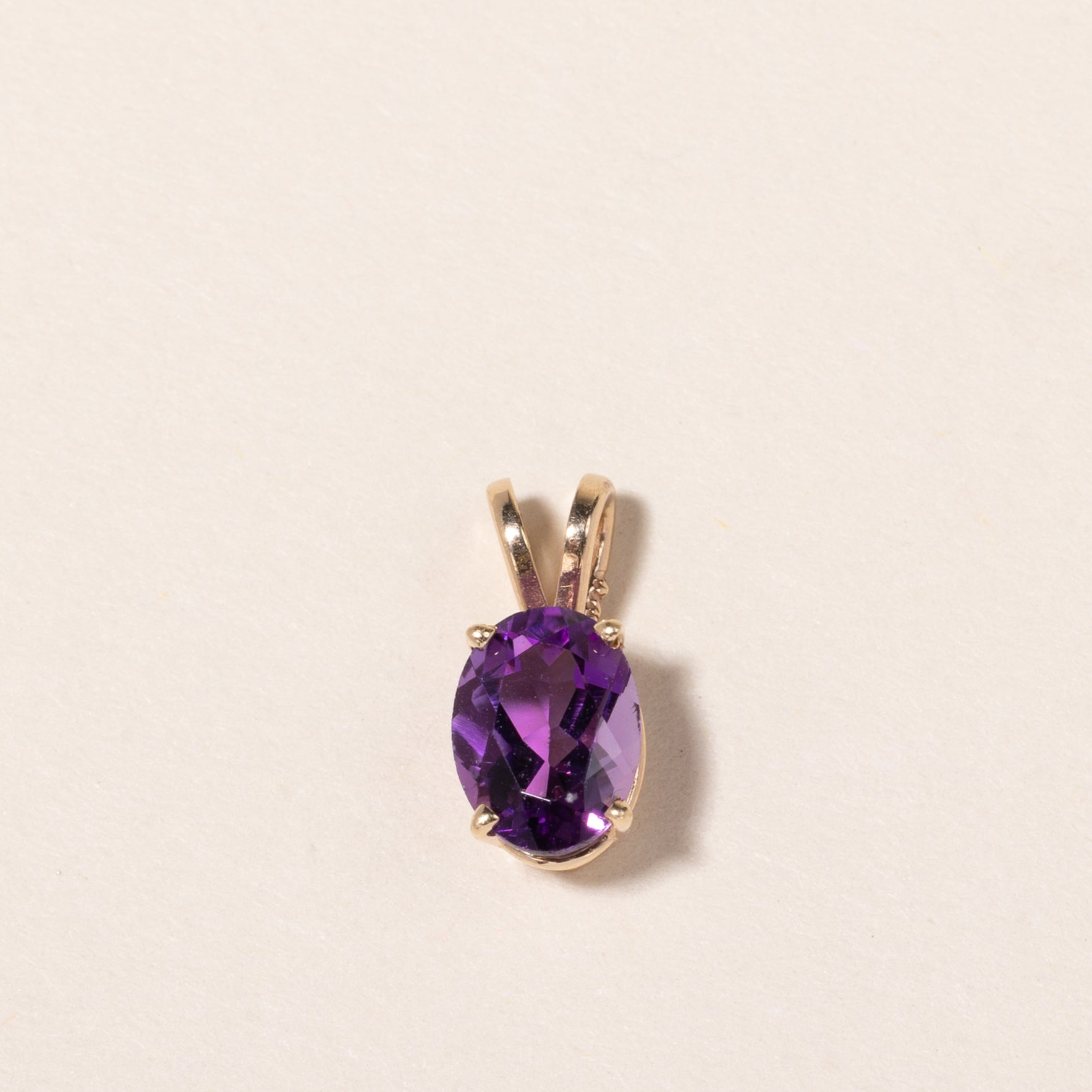 Pendentif en or jaune 14 carats et améthyste | 1,07 ct | 