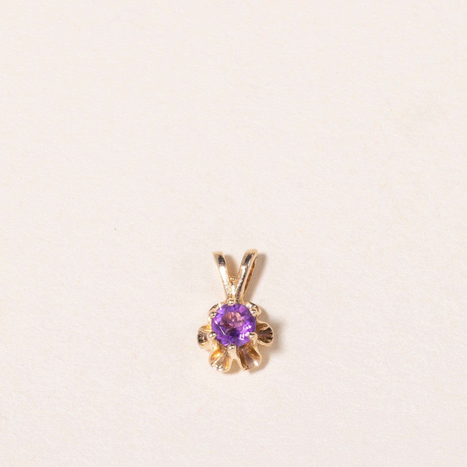 14K Yellow Gold Amethyst Pendant | 0.11ct |